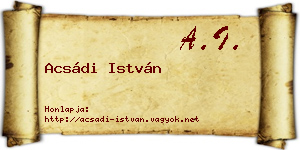 Acsádi István névjegykártya