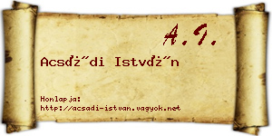 Acsádi István névjegykártya