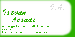 istvan acsadi business card